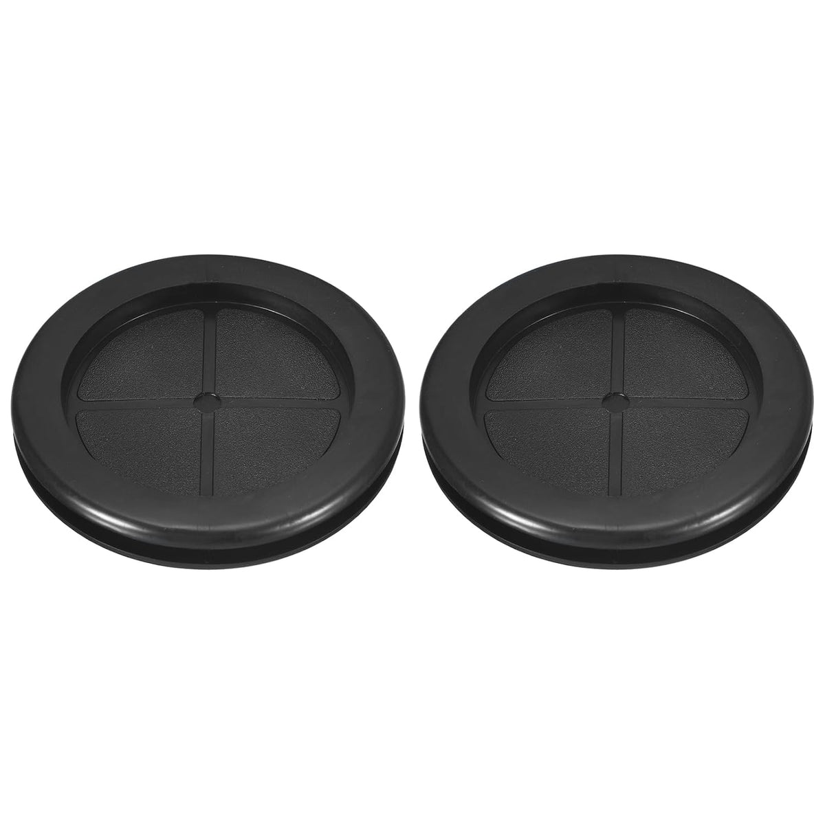2Pcs Rubber Grommets 2-3/8" (60mm) Drill Hole, 2" (50mm) ID Double Sided Hole Plugs Ring Gasket for Firewall Cable Wire Protecting, Black