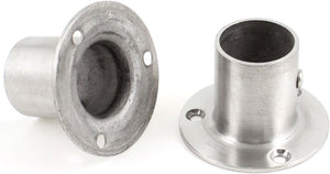 2 Pcs 25mm x 38mm Silver Tone Stainless Steel Pipe Tube Weld Neck Flange 25mm Inner Diameter
