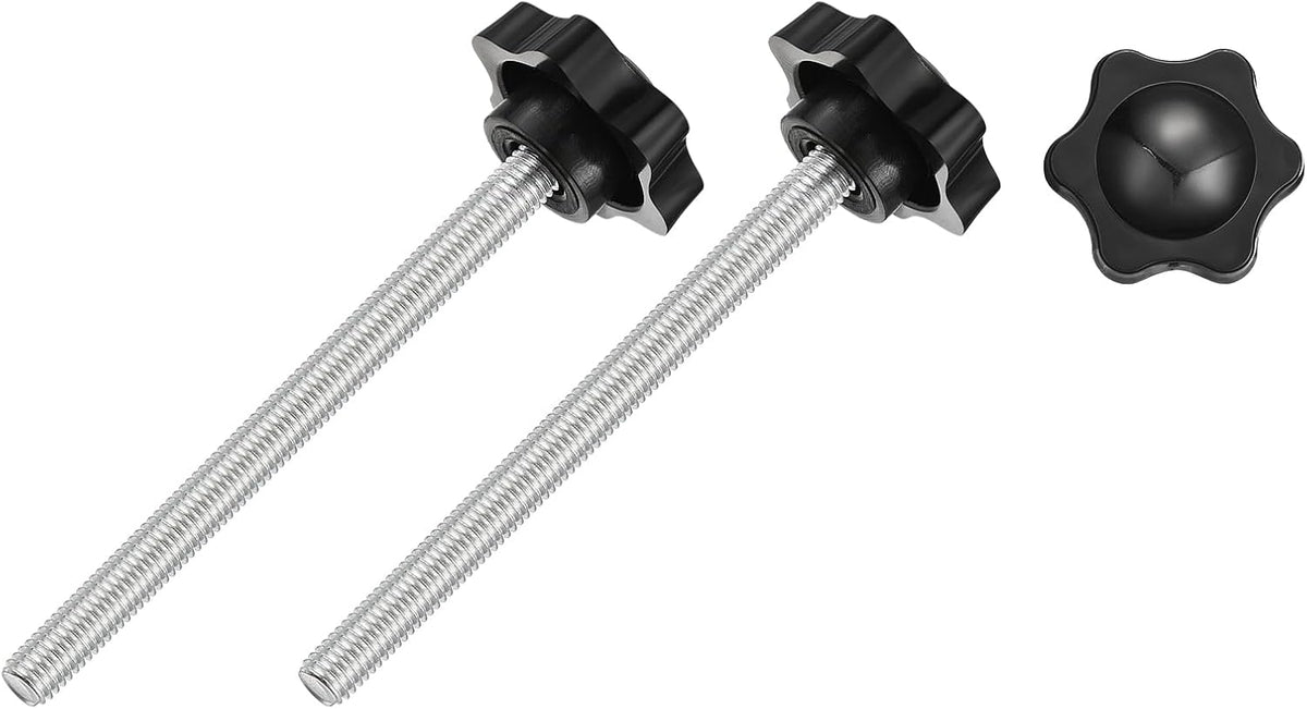 3Pcs Star Knobs, M8x100mm Plastic Hex Shaped Clamping Handle Screw Knobs, Hand Tightening Star Screw Knob for Machinery Umbrella Base Replacement