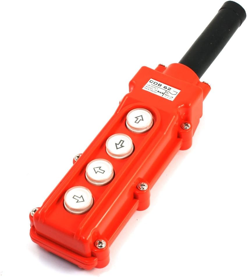 Hoist Crane Pendant Pushbutton Switch Up-Down Heavy Rain Proof 4Button