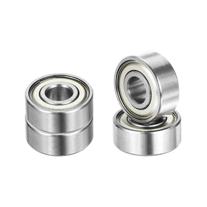 4pcs R3ZZ Deep Groove Ball Bearings 3/16" ID x 1/2" OD x 3/16" Height Miniature Bearings Double Metal Shielded Chrome Steel Z3 Bearing for Engineering Machinery, ABEC5