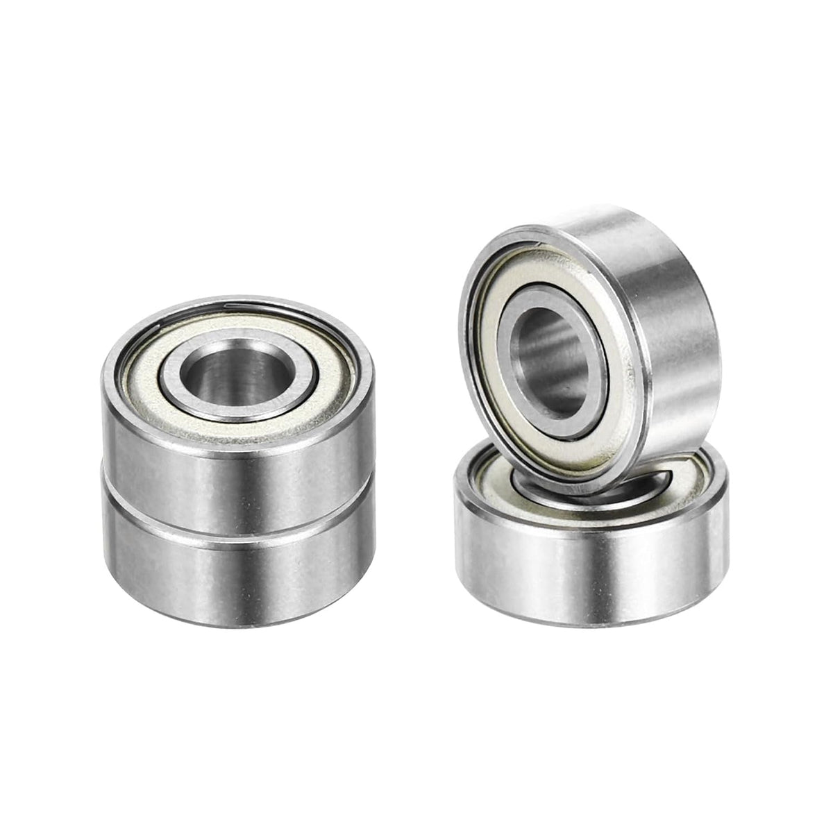4pcs R3ZZ Deep Groove Ball Bearings 3/16" ID x 1/2" OD x 3/16" Height Miniature Bearings Double Metal Shielded Chrome Steel Z3 Bearing for Engineering Machinery, ABEC5