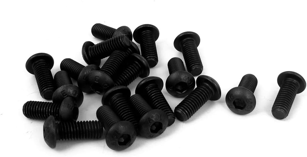M8 x 20mm Alloy Steel Hex Bolt Socket Head Cap Screws Black 20 Pcs
