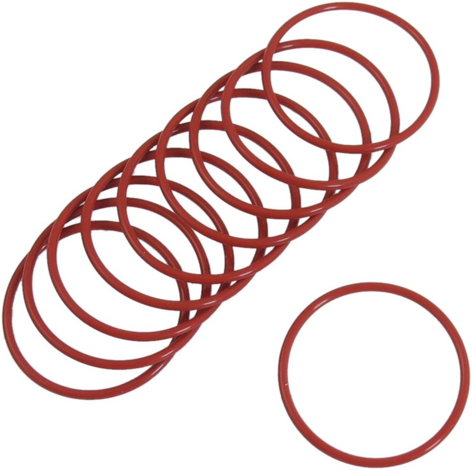 10 Pieces 48mm x 2.5mm Rubber O-Ring Oil Seal Sealing Ring Gaskets Red