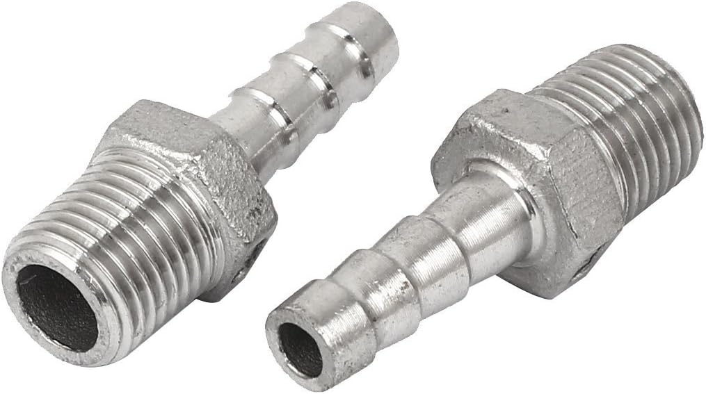 1/4BSP Male Thread to 8mm Hose Barb Straight Quick Coupler 2pcs
