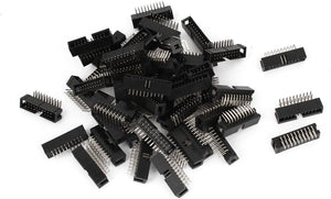 50 Pcs IDC Box Header DC3-20P 20 Way 2.54mm Right Angle Black