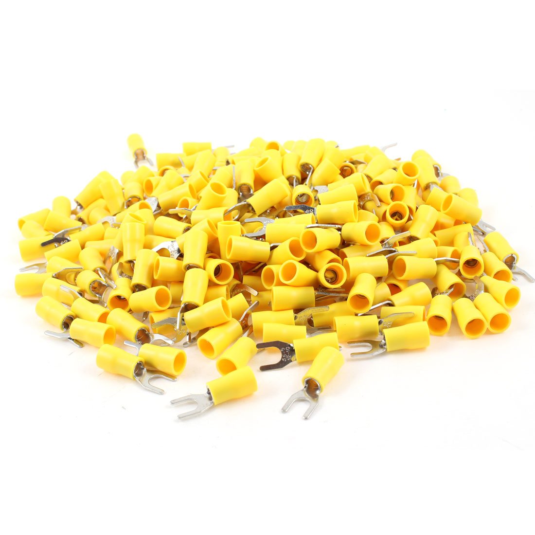 SV5.5-5 Pre Insulated Fork Terminal for AWG 12-10 Wire and #10 Stud, 500 Piece, Yellow
