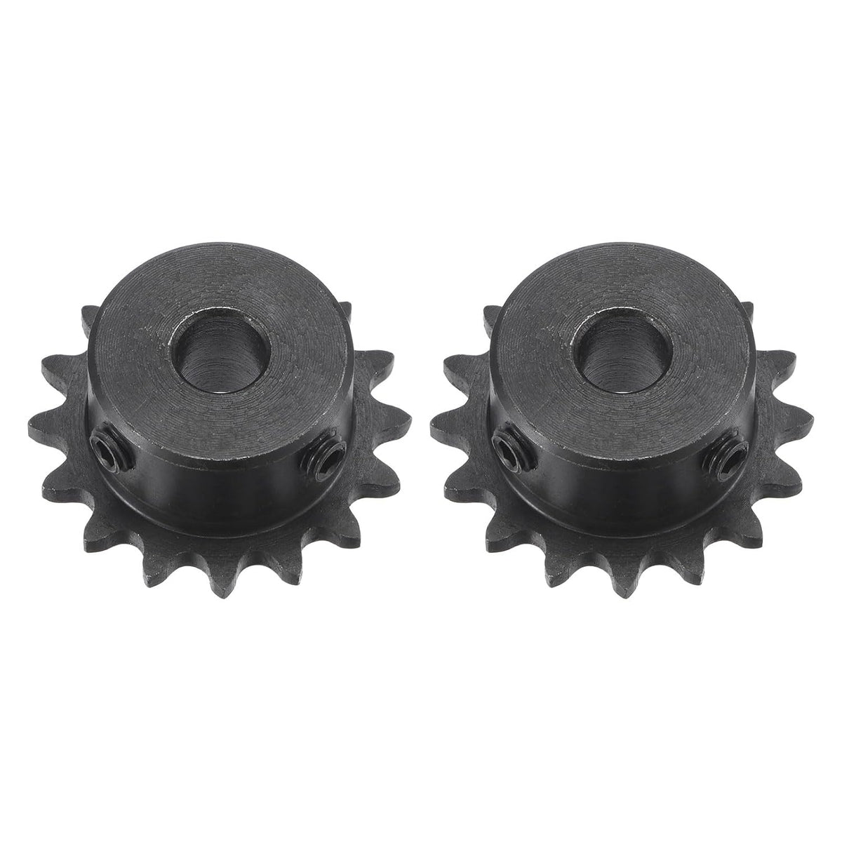 #25 Chain Roller Sprocket, 8mm Bore 1/4" Pitch 16 Tooth Single Strand Chain Sprocket, C45 Carbon Steel 25 Roller Chain Sprocket with Set Screws for ISO 04C Chain, 2Pcs