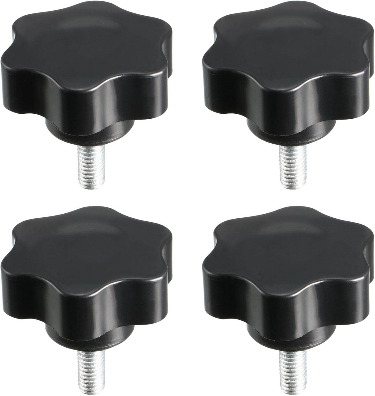 Clamping Screw Knob, 48mm Dia Plum Hex Shaped Grips Star Knob M8 x 20mm Male Thread, 4pcs