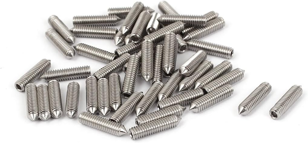 a16012900ux0674 Grub Screw M4 x 16Mm Hex Socket Cone Pt. Set Grub Screw Silver Tone 50 Pcs