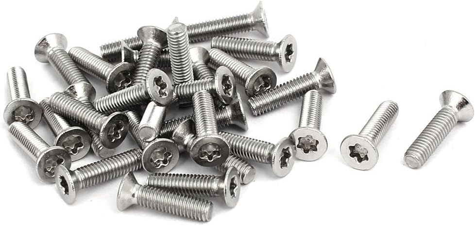 M3 x 12mm 304 Stainless Steel Torx Countersunk Head Machine Screws 30PCS