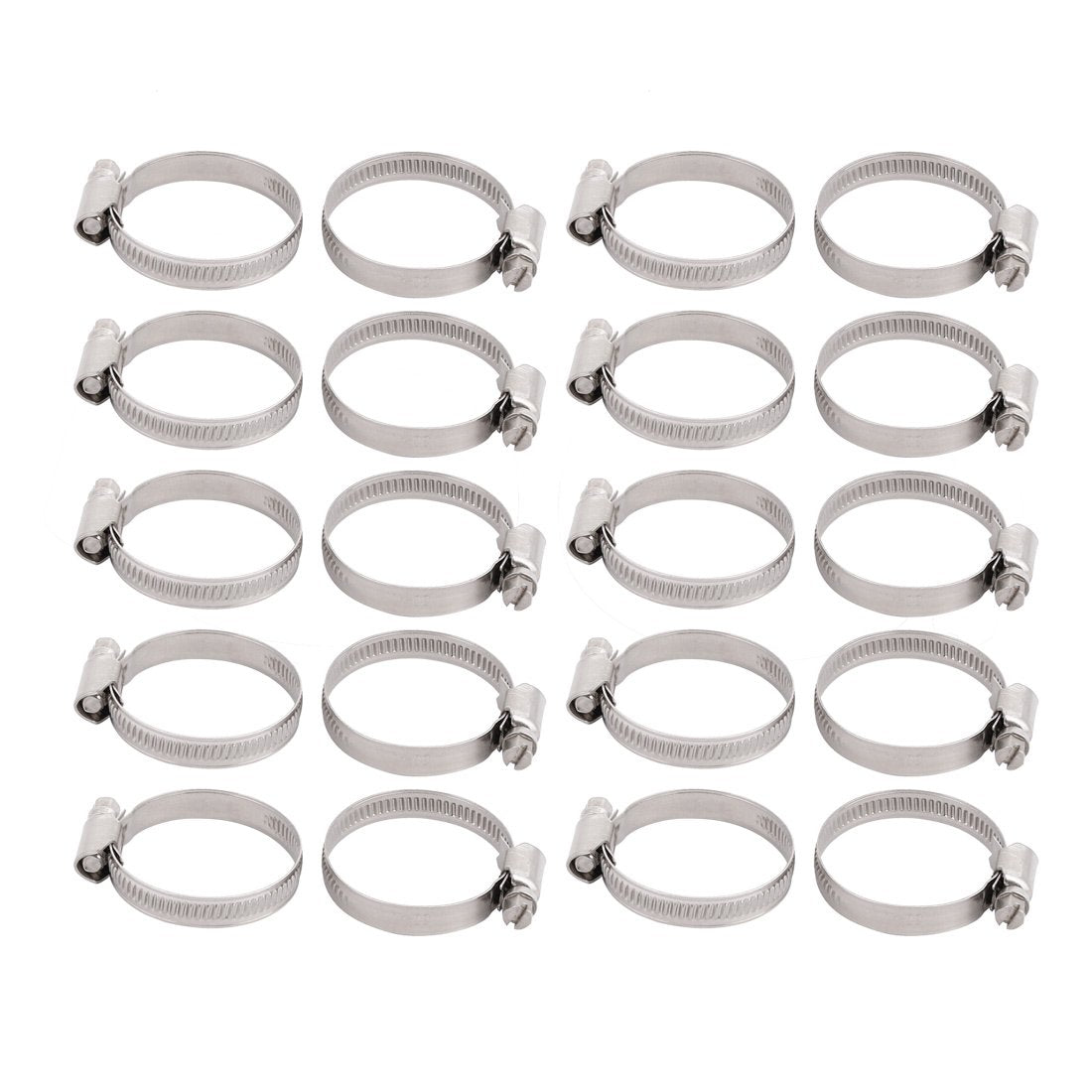 20Pcs 30mm to 45mm Dia Range Stainless Steel German Type Adjustable Hose Clamp Hoop
