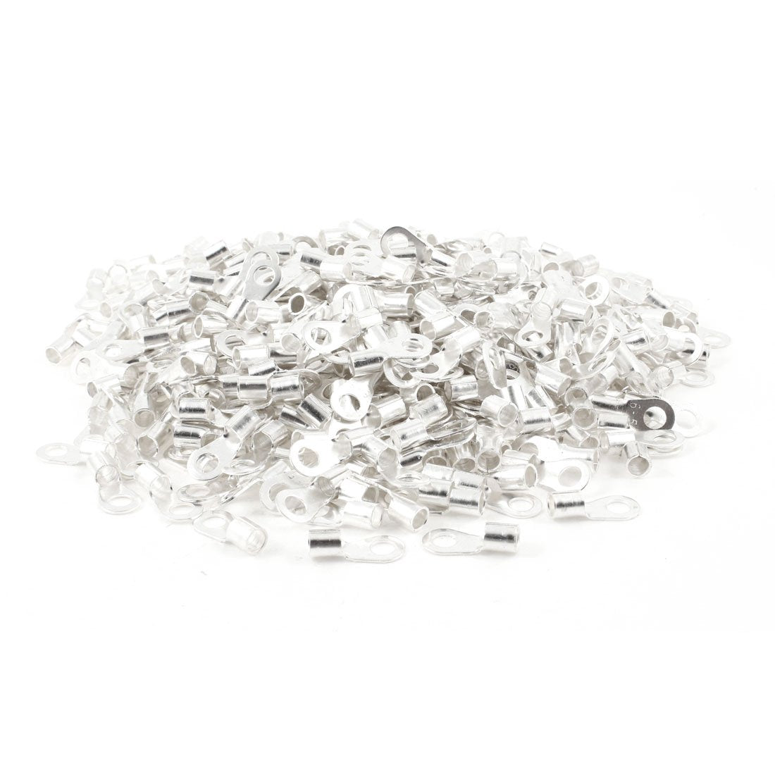 Non Insulated Bare Ring Lug Terminal Connector with 1000 Piece, 0.2" Stud, 0.06" Wire