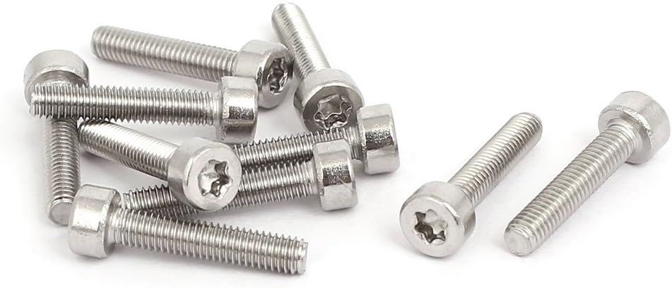 M3x15mm 3/25-inchx19/32-inch 304 Stainless Steel Torx Socket Head Cap Screws 10pcs