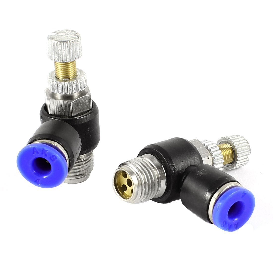 2pcs 4mm Tube 10mm Thread Pneumatic Flow Speed Control Valve SL4-01