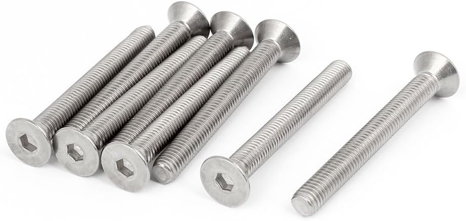 M8x70mm 304 Stainless Steel Hex Socket Countersunk Flat Head Screw Bolt 8pcs