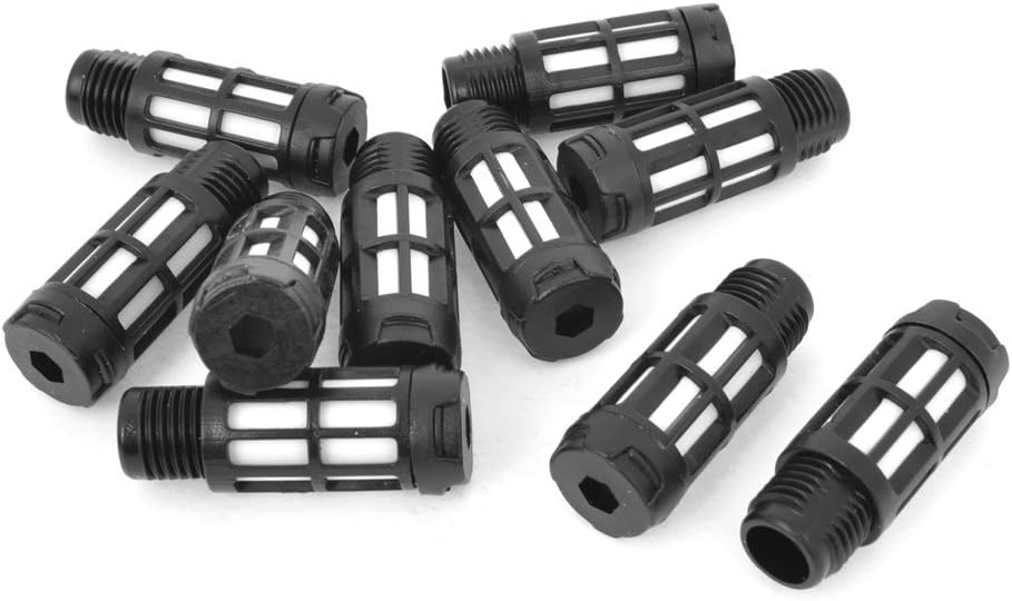 10 Pcs Plastic 13mm 1/4PT Male Thread Pneumatic Muffler Silencer Pipe