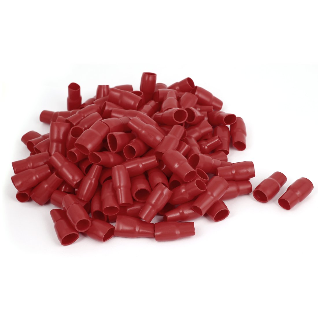 PVC Wire Terminal End Insulated Sleeve Covers Caps with 200 Piece, 50 mm, Red