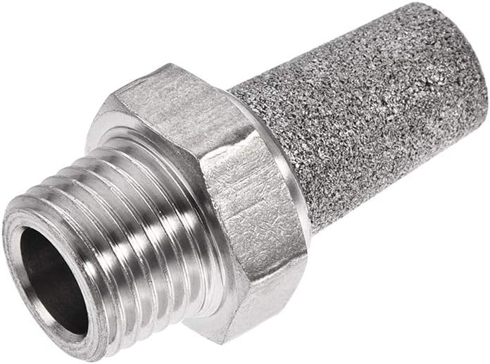 Exhaust Muffler PT 1/4 Male Thread Sintered Stainless Steel Breather Pneumatic Air Muffler