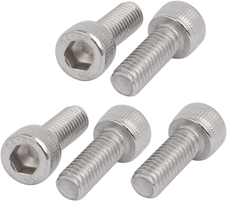 M6x16mm 304 Stainless Steel Left Hand Thread Hex Socket Cap Screw Fastener 5pcs