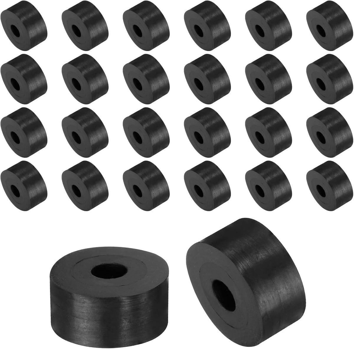 72 Pcs Rubber Spacers 20mm OD x 6mm ID x 10mm Height Round Anti Vibration Spacer Rubber Bushing Grommets Thick Rubber Washers