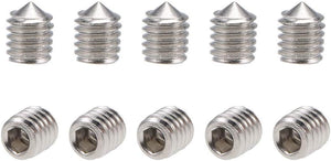 40Pcs M5x6mm Internal Hex Socket Set Grub Screws Cone Point 304 Stainless Steel Screw