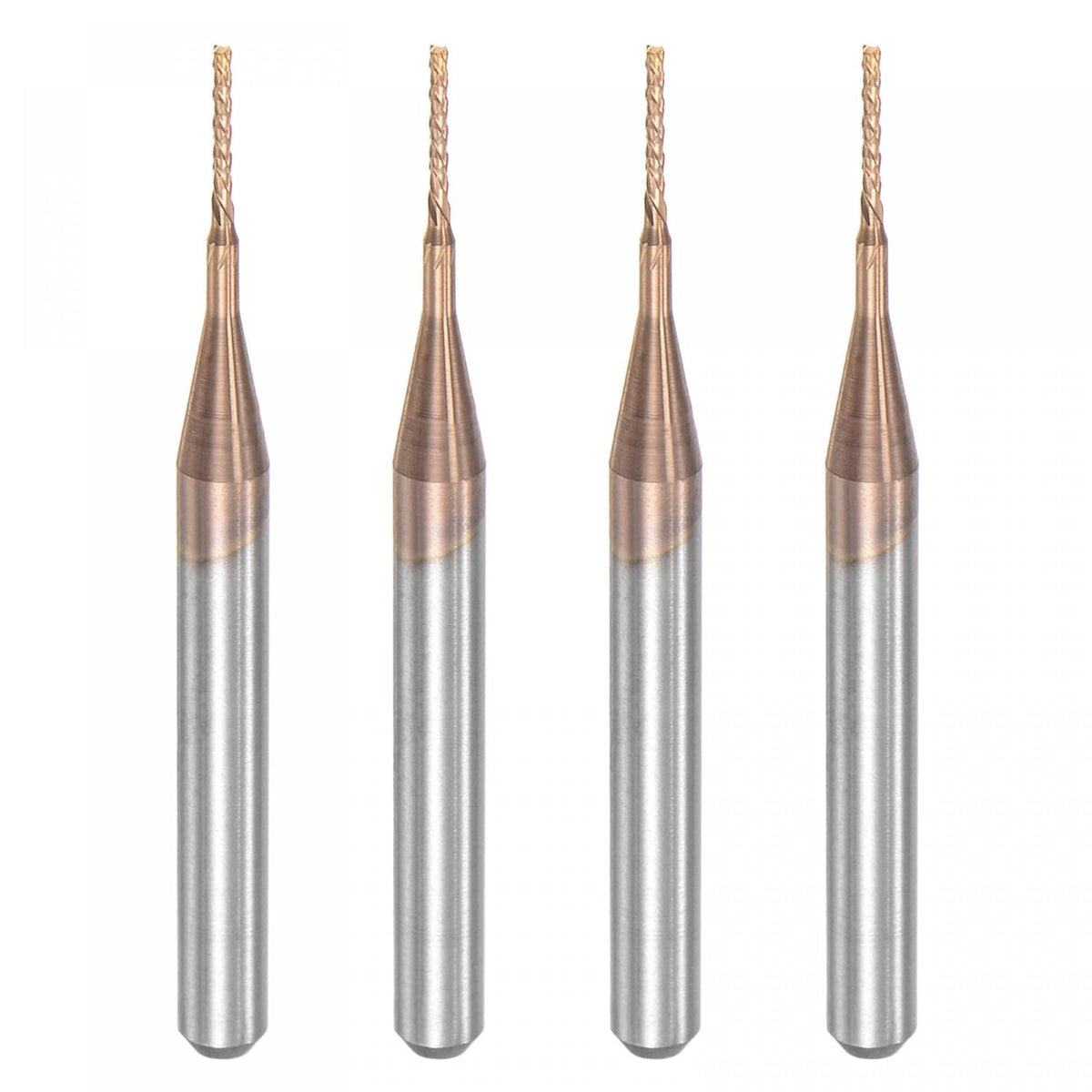 End Mill CNC Router Bits, 1/8" 3.175mm Shank 0.7mm x 5mm Titanium Coated Tungsten Carbide Left Hand Engraving Milling Cutter for PCB Plastic Fiber Wood 4pcs