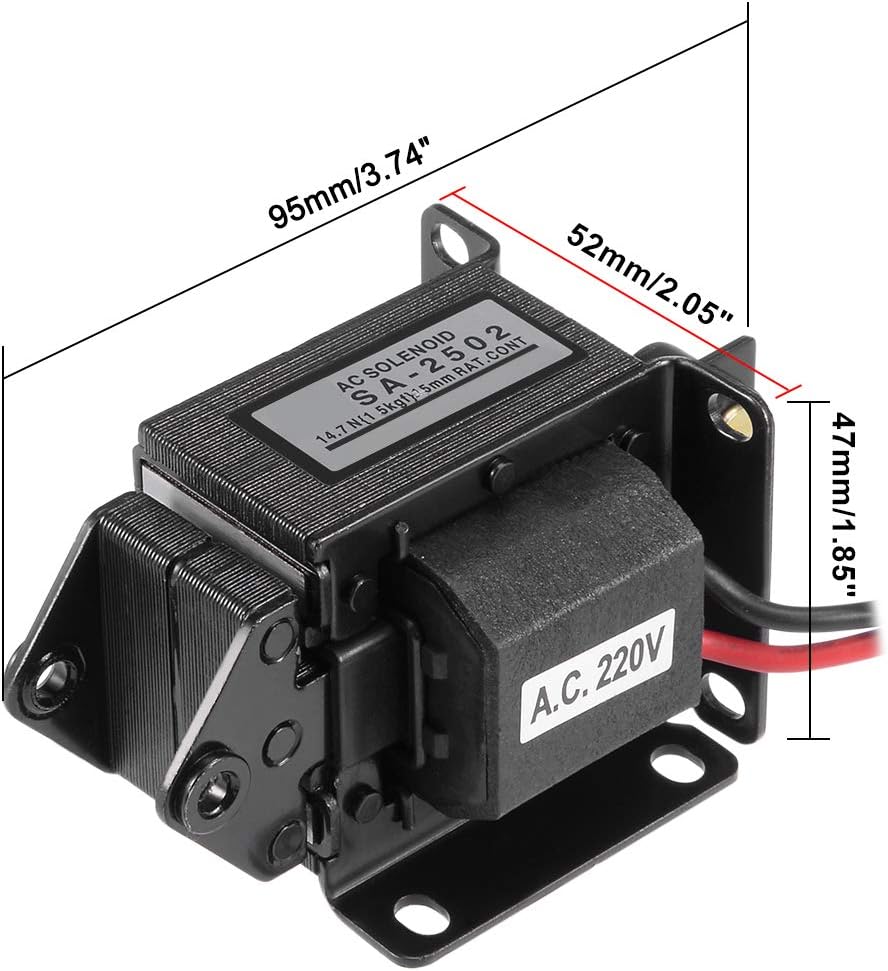 AC220V 14.7N 15mm Energy Saving AC Tractive Magnet Solenoid Electromagnet,SA-2502