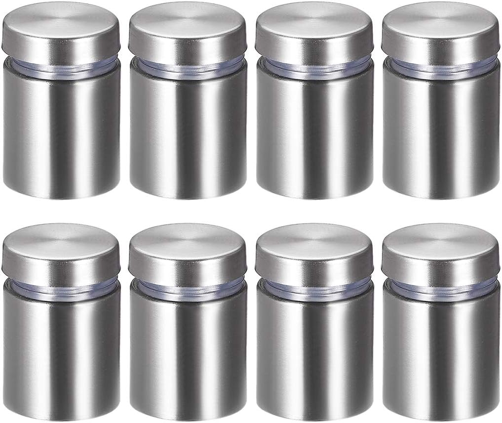 3/4 Dia x 1"(19x25mm) Standoff Screws Wall Mount Sign Holders Acrylic Glass Nails 8 Pcs