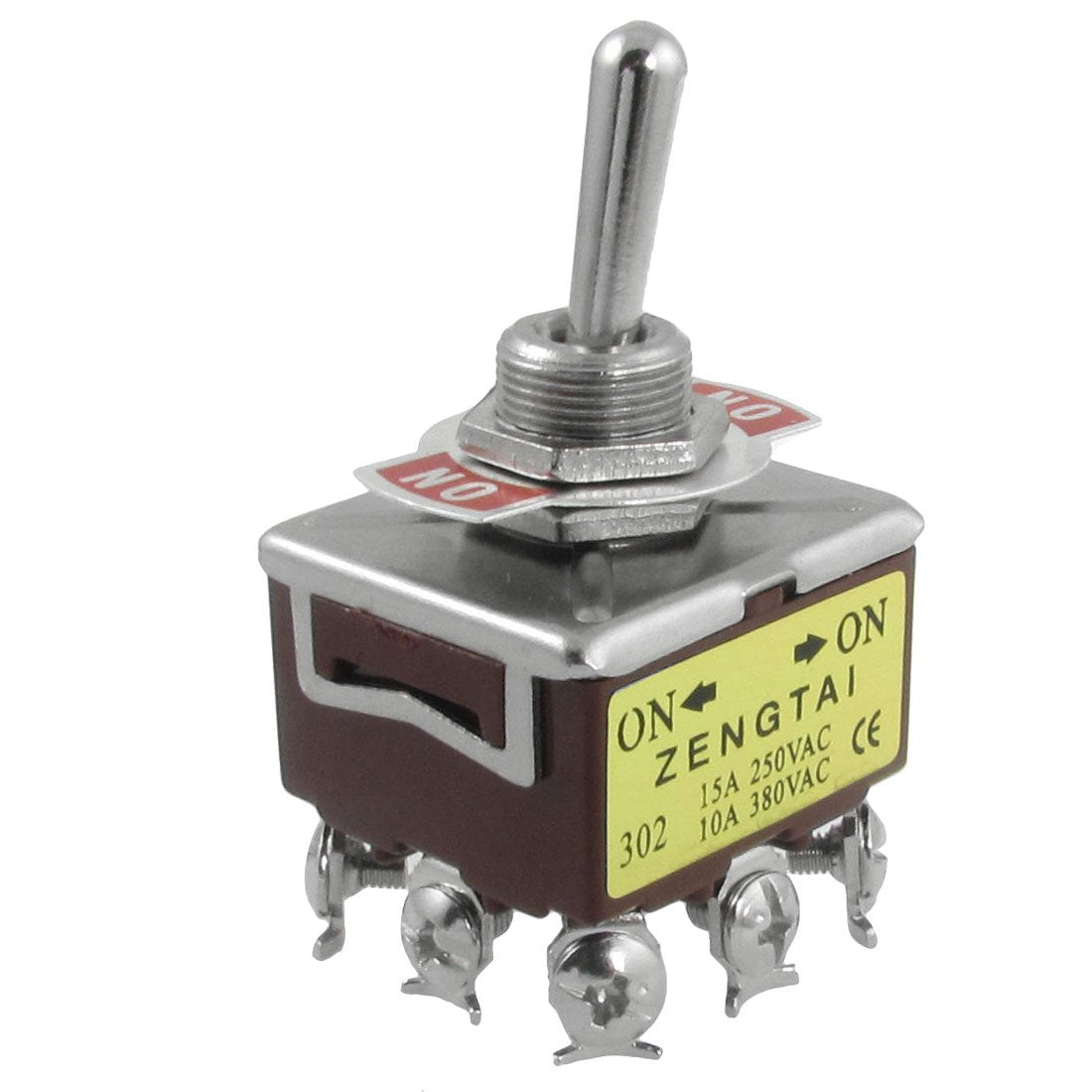 On/On 2 Position 3P2T 3PDT Toggle Switch, AC 250V/15 Amp, 380V/10 Amp