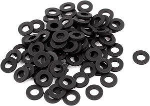 4mm x 8mm x 1mm Insulation Nylon Flat Spacer Washer Black 100pcs
