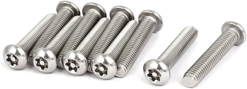 M8x40mm 304 Stainless Steel Button Head Torx Security Machine Screws 10pcs
