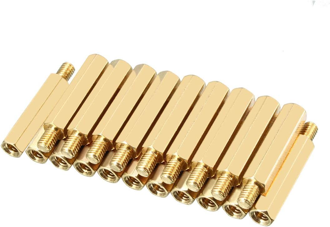 20pcs M4 25+6mm Female Male Thread Brass Hex Standoff Spacer Screws PCB Pillar