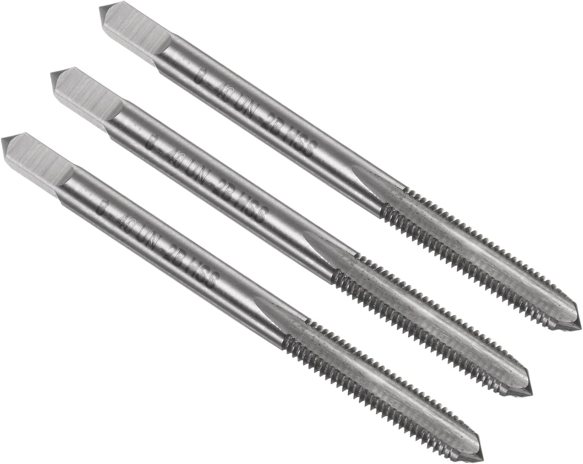 3pcs Machine Thread Taps 8-40 UN 2B High Speed Steel 6542 Straight Flute Screw Thread Milling Taps Threading Tapping Repair Tools
