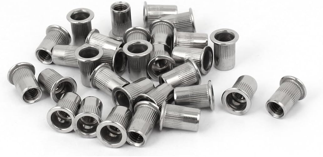 M8 x 18mm 304 Stainless Steel Stripe Blind Rivet Nut Insert Nutsert 30PCS