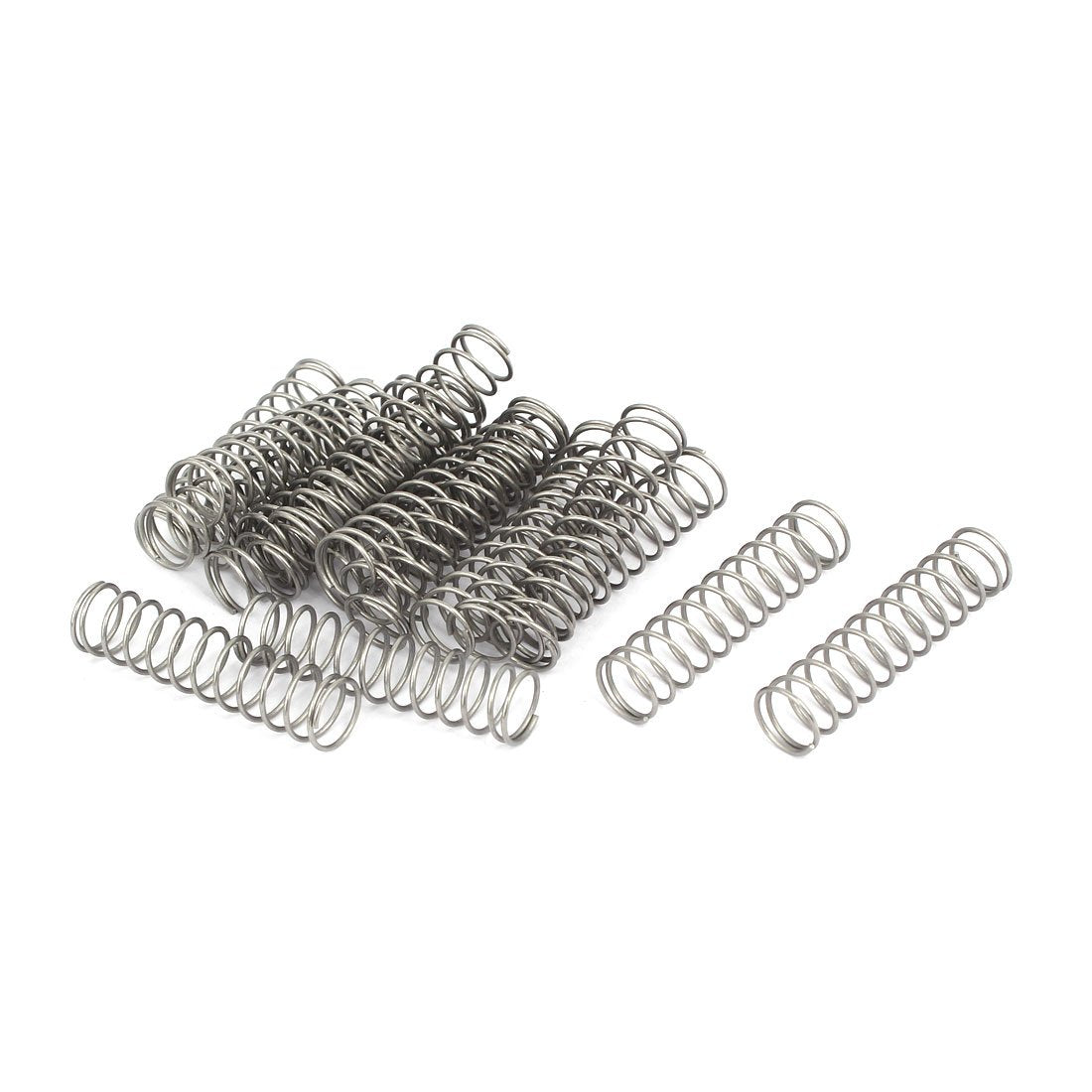 Compression Spring,304 Stainless Steel,10mm OD,0.8mm Wire Size,40mm Free Length,Silver Tone,20Pcs