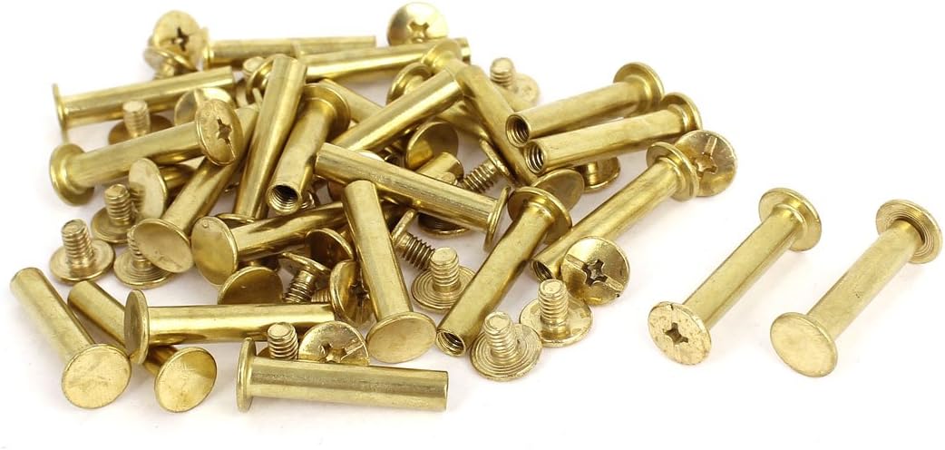 Screw Post Female 5x25mm Belt Buckle Binding Bolts Leather Fastener 30 Sets