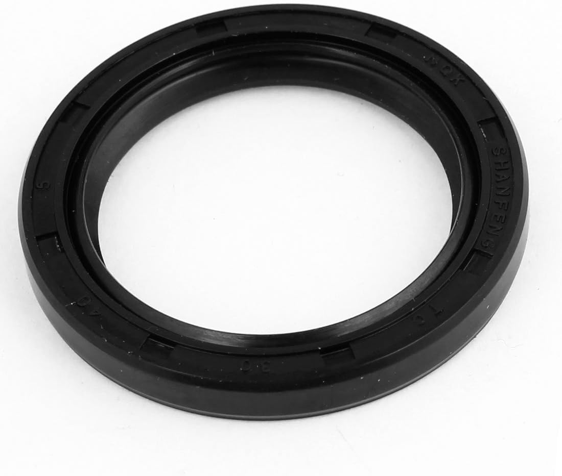 Oil Seal, TC 30mm x 40mm x 5mm Nitrile Rubber Cover Double Lip with Spring for Mechanical Motive Axle Shaft, Black Pack of 1