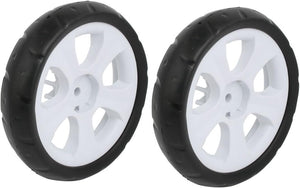 2pcs 155mm Dia Plastic Single Wheel Pulley Rolling Roller White 8x25mm