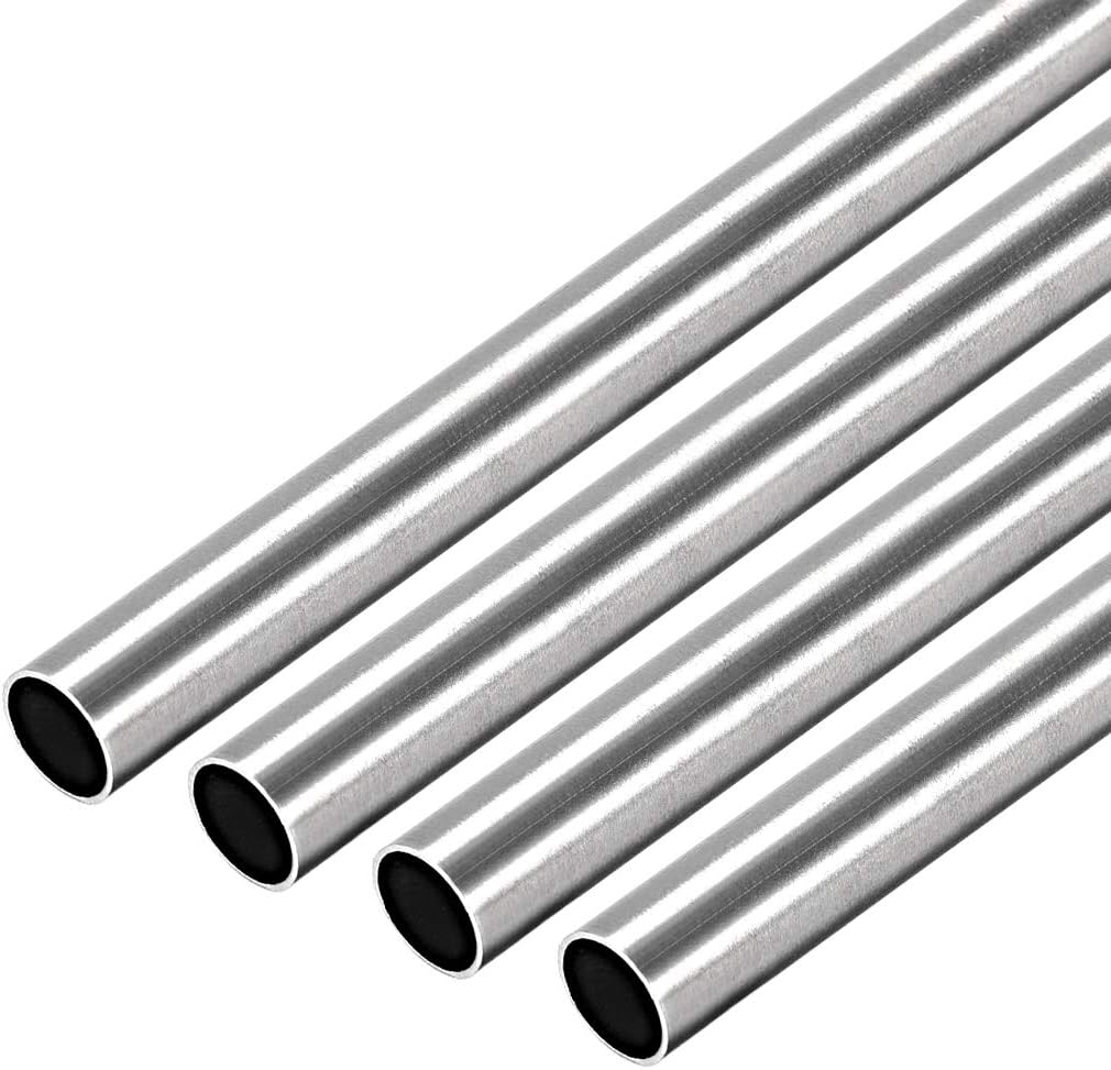304 Stainless Steel Round Tubing 8mm OD 0.4mm Wall Thickness 250mm Length Seamless Straight Pipe Tube 4 Pcs