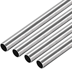 304 Stainless Steel Round Tubing 8mm OD 0.4mm Wall Thickness 250mm Length Seamless Straight Pipe Tube 4 Pcs