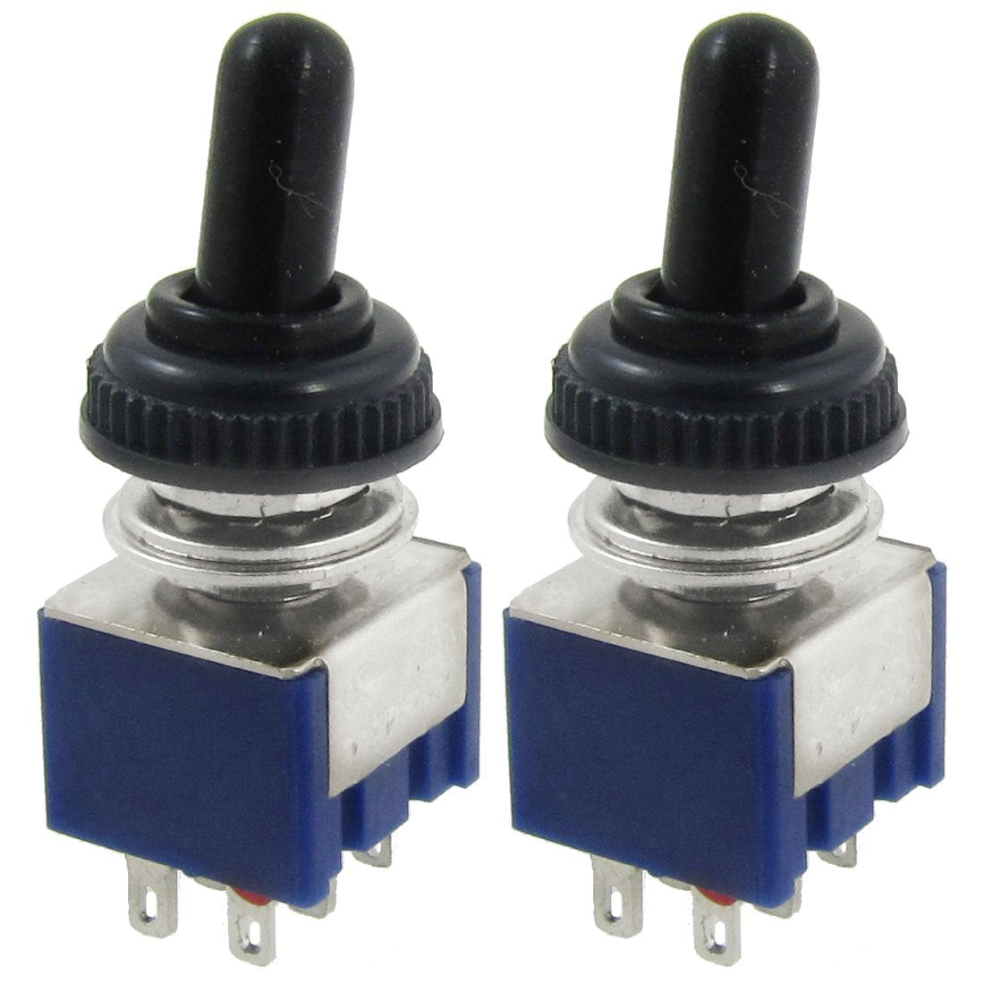 2 Pcs AC 125V 6A ON/ON 2 Position DPDT Toggle Switch with Waterproof Boot