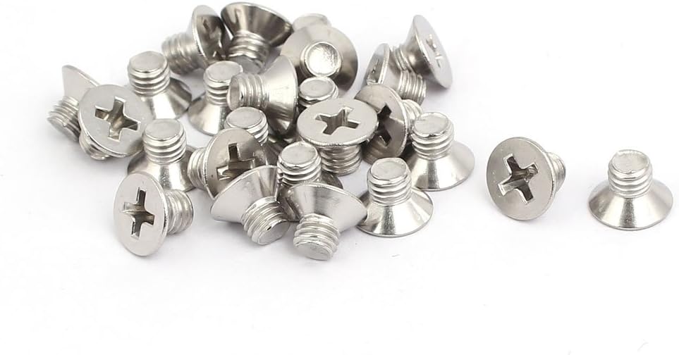 M5x6mm 316 Stainless Steel Phillips Countersunk Bolt Machine Screw 25pcs