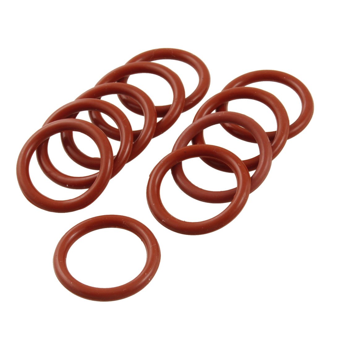 Silicone O-Ring, 25mm OD, 19mm ID, 3mm Width, VMQ Seal Rings Gasket, Red, Pack of 10