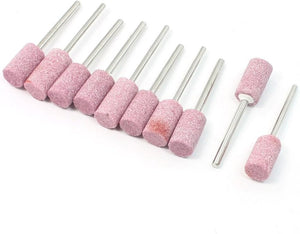10 Pcs 3mm Shank 10mm Cylinder Shape Abrasive Mounted Grinding Stones