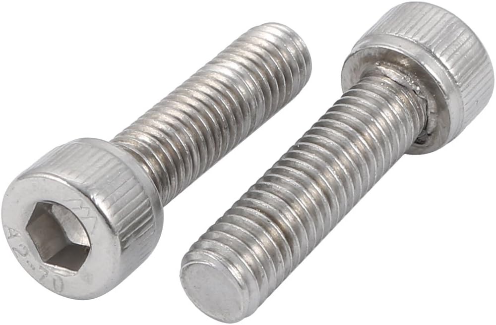 M8x30mm 304 Stainless Steel Left Hand Thread Hex Socket Head Cap Screw Bolt 2pcs