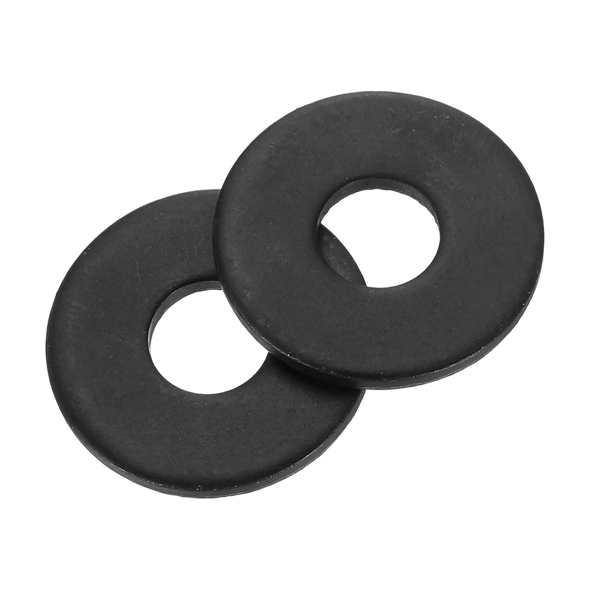 50Pcs M6 Flat Washer, Carbon Steel 6.4mm ID x 18mm OD x 1.6mm Thick for Bolt Screw, Factories Repair, Kitchens, Shops, and Outdoor Construction, Black