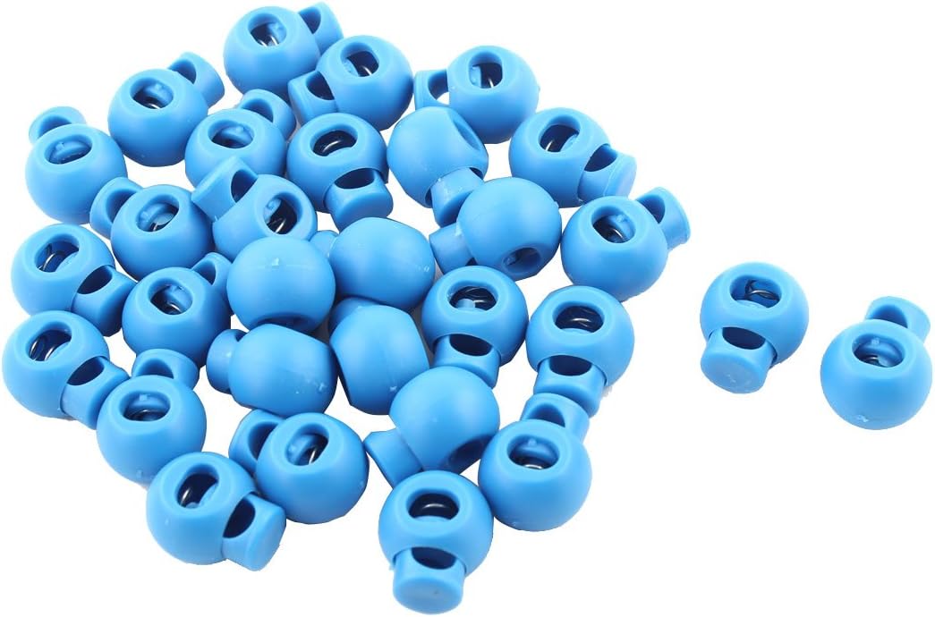 LinkMejor Plastic Single Hole Design Toggle Stopper Cord Adjustive Lock 30 PCS Blue