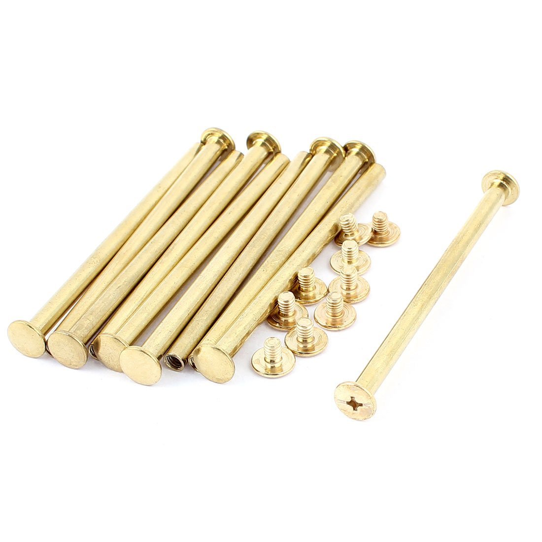 10Pcs M5x80mm Brass Plated Screw Posts Binding Screws for Album Menu