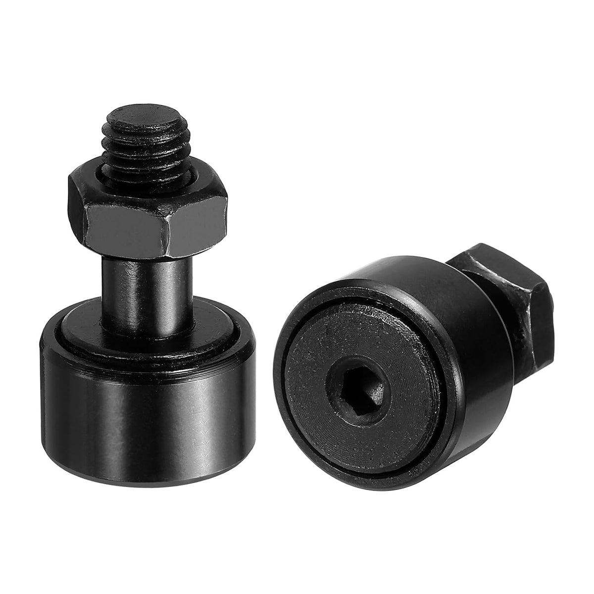 2Pcs CF8 Cam Follower KR19 Needle Roller Bearing, Chrome Steel Track Runner Bearings, 19mm Roller Dia M8x1.25mm Male Thread Stud Type Black Oxide for Machine Tool Guide Rail